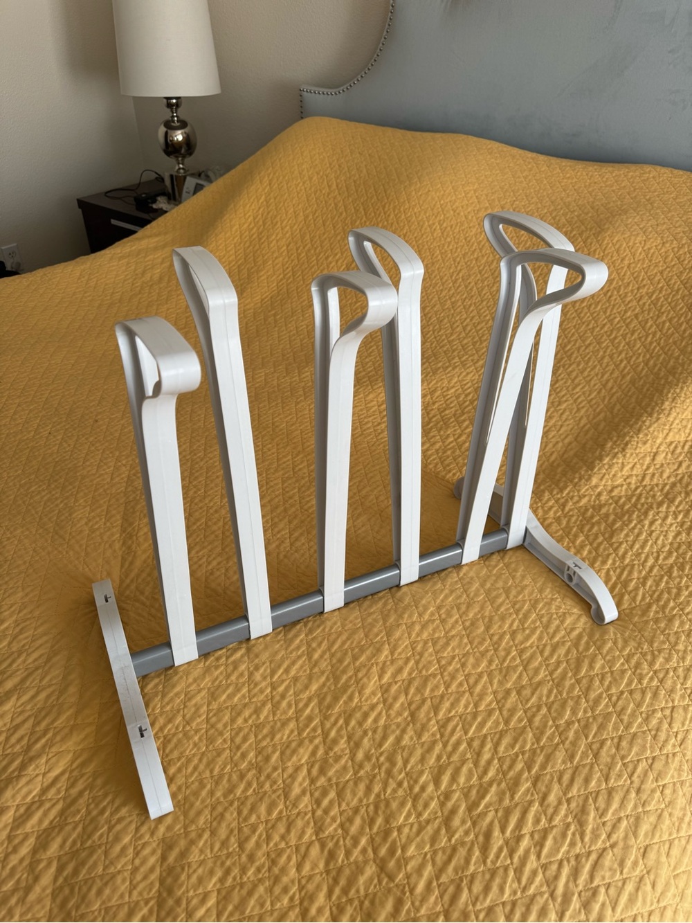 White Freestanding Closet Rack for Boots - holds 3 pairs
